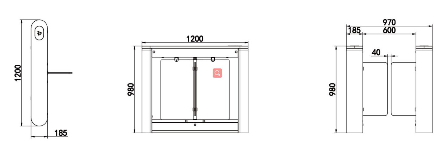 Thiết bị kiểm soát an ninh ra vào Swing barrier BST309