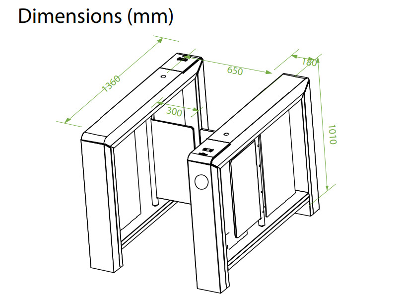 Thiết bị kiểm soát an ninh ra vào Swing barrier Mars B1000 Series