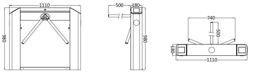 Cổng xoay ba càng ZKTeco TS2000 Pro (Tripod turnstile)