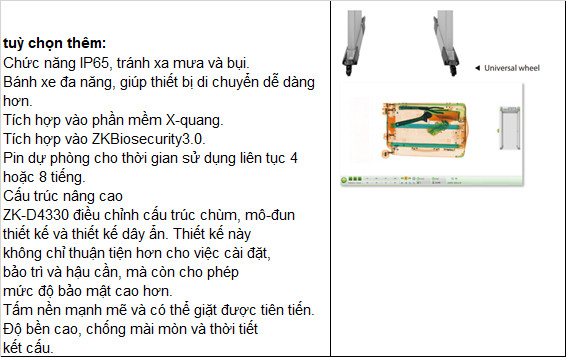 Cổng dò kim loại kiểm soát an ninh ZKTeco ZK-D4330
